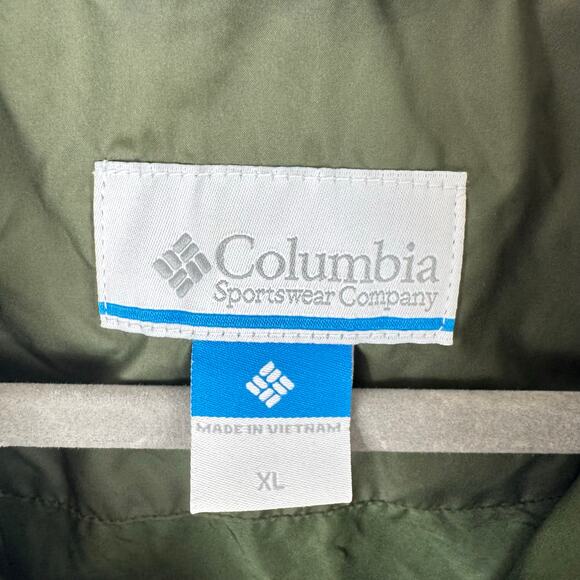 Columbia Green Full Zip Insulated Faux Fur Collar Puffer Vest Women's Size XL - Picture 6 of 7